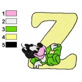 Z Goofy Disney Baby Alphabet Embroidery Design